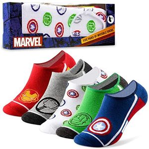 Marvel Heren Sokken Zomer Antislip Onzichtbare Sokken voor Mannen 5 Pack Low Cut Captain America Iron Man Avengers No Show Sokken Mannen One Size 7.5-11.5 Geschenken voor Hem, Meerkleurig, One size