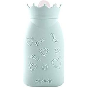 OIFAODAO, Heetwaterflessen Heetwaterzak Siliconen waterinjectie Heetwaterkruik Ideaal for pijnverlichting Met warm en koud water gevulde warmwaterkruik,Warmwaterkruik(Groen,M)