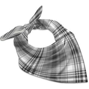 Klassieke geruite print bandana's voor mannen vrouwen vierkante kop zijden sjaal lichtgewicht wikkel hals zakdoek halsdoek 45,7 cm x 45,7 cm
