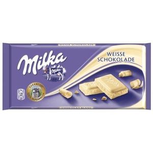 Milka Chocolade 100 g, witte chocolade 20 x 100 g