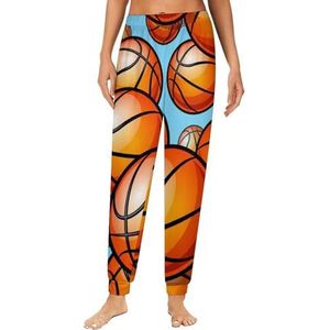 Basketbal/pyjamabroek voor dames, loungebroek, elastische tailleband, nachtkleding, broekje, print