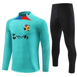2324-2526 Voetbal trainingspak Heren Jersey shirt Trainingspak Wintervoetbal Sportkleding voetbalclub Lange mouwen ademend Sport opleiding Running Suit Jogging Kostuum,D,L