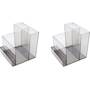 2 Set van 10 Gaten Nail Boren Houder Stand Gereedschap Container Transparant Zwart