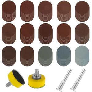 305 stuks schuurschijven, 25 mm, klittenband, nat, droog, rond, korrelgrootte 60-5000, schuurpads, rond, klittenband met 2 schuurschijven, polijstopzetstuk, accuschroevendraaier voor hout, metaal