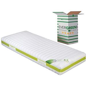 EvergreenWeb JOLLY Eenpersoons matras 90 x 190 cm hoogte 24-26 cm, afneembare witte overtrek met ritssluiting, hypoallergene vulling, ademende band, wasbare schaal