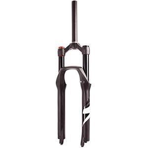 QFWRYBHD 26 27,5 29 inch MTB fiets verende vork XC luchtveer rechte buis 1-1/8 inch (LO) reizen 140 mm schijfremas 9 mm QR fiets voorvork (kleur: wit, maat: 26 inch schoudercontrole)