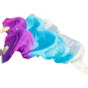 Danswaaier, zijden waaiers, Buikdans bamboe waaier sluiers echte zijde accessoires 1 paar veelkleurig meerdere maten