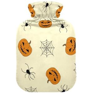 LI ZHI XIN PVC warmwaterkruik met fluwelen deksel 1L 2L kleine middelgrote Halloween pompoen patroon