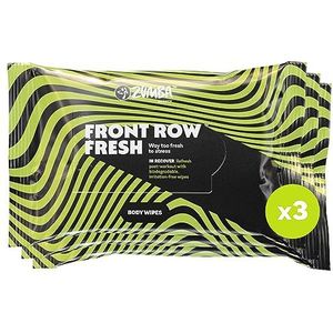 Zumba Vochtige doekjes, 3 x 20 doeken, verfrissende waterdoekjes voor na de training, sportieve verfrissingsdoekjes om mee te nemen, alternatief voor wegwerpwashandjes, conventionele vochtige doekjes