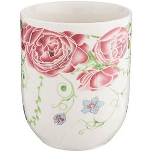 Clayre & Eef Mok 100 ml Roze Porselein Rond Bloemen Theemok