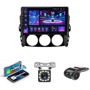 Dubbel Din Auto Stereo Compatibel Met Apple Carplay Android Auto Voor Mazda MX-5 MX5 MX 5 NC 2008-2015 Plug En Play AM/FM Autoradio Back-up Camera, Stuurbediening, Spiegel Link(NF-5 4G WIFI 4G+64G)