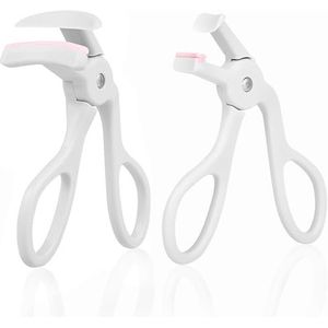 Wimperkruller in 2 stijlen - wimperkruller met 2 extra siliconen vervangende pads, bereik perfecte krullen in 5 seconden - snelle natuurlijke kruller voor langdurig (grijs)