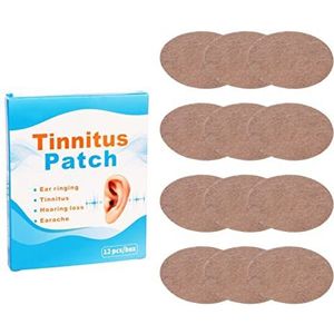 Tinnitus Patch, 12 stuks, natuurlijke kruidenextract voor hoofdpijn, slapeloosheid, angst, 3,5 cm diameter