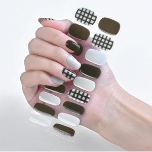 INTEROOKIE Semi-uitgeharde gelnagelsticker tussentijdse en duurzame UV-nagelstickersticker Verwijderbare en draagbare nagelsticker (JK305)
