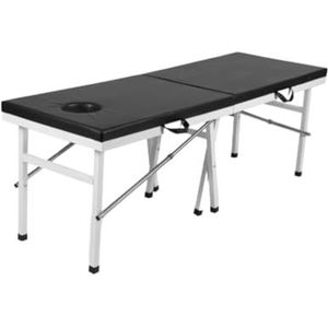 CQCCQ Opvouwbaar schoonheidsmassagebed Gat Draagbaar handbediend professioneel bed, professioneel acupunctuurbed for begassing, for spa-salon, gemakkelijk mee te nemen(Black)