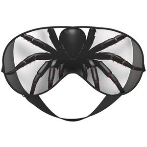 Zwarte Spider Print Comfortabele Oogmasker Volledige Dekking Lichtgewicht Mannen Vrouwen Outdoor Reizen Ontspanning