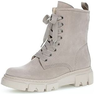 Gabor DAMES Enkellaarzen, Vrouwen Combat Laarzen,verwisselbaar voetbed,veterlaarzen,winterlaarzen,winterschoenen,Beige (leinen) / 12,39 EU / 6 UK