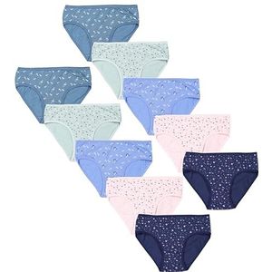 TupTam Meisjes Onderbroeken Set van 10, Slip - Bloemen donkerblauw blauw groen roze donker turkoois, 164-170