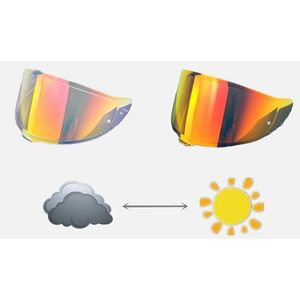 Motorhelm vizier lens, Helmvizier, CWR-F2 Gezichtsscherm Vervangend RF-1400 UV Beschermend Krasbestendig Helmvizier for Z8 RF-1400 NXR2 CWR-F2 (Transparant)(Photochromic Revo Red)