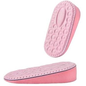 Elastische inlegzolen, comfortabel, ademend, bijgesneden sneaker, hielkussen, uniseks, binnenverhogende binnenzool, popcorn, schokabsorptie, hoog (half 2,5 cm - roze, EU 39-40)