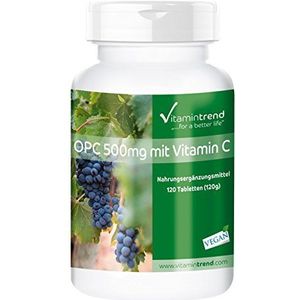 OPC 500mg met vitamine C - druivenpitextract - 120 tabletten - Made in Germany -vegan | Vitamintrend®