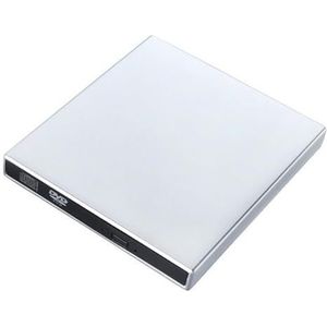 USB 2.0 Slanke Draagbare Externe Dvd-optische Drive CD/DVD-ROM CD/DVD-RW-speler Brander Reader-recorder Heldere Beeldkwaliteit Stabiele Audio(Silver)