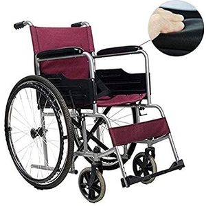 Rolstoel - Opvouwbaar - Lichtgewicht - Rood - Draagbare Transportreisstoel