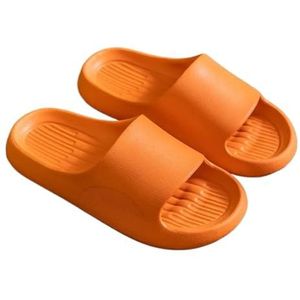 UBOHUZ Thuis Slippers Voor Vrouwen In Zomer Indoor Home, Dikke Zolen EVA Badkamer Antislip En Stille Sandalen Voor Badkamer, Zwembad, Oranje, 40-41