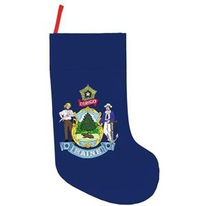 stujvc Maine State Flag Extra Grote 18"" Kerstkousen, Perfecte Kous Stuffers Voor Volwassenen Kerstboom Opknoping