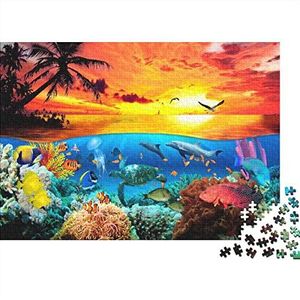 Underwater World Houten Puzzel voor volwassenen en jongeren, klassieke dierenpuzzel, Brain Challenge spelen, cadeau, puzzelspel, 1000 stuks (75 x 50 cm)