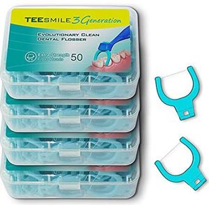 TeeSmile Evolutionaire Clean Dental Flosser, Extra Sterkte Floss Refill Heads, 200 Count