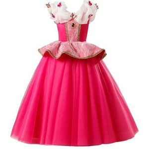Lito Angels Dornroosje prinses Aurora-jurk, kostuum voor kinderen, meisjes, maat 4-5 jaar (110), warm roze (tagnummer 100)