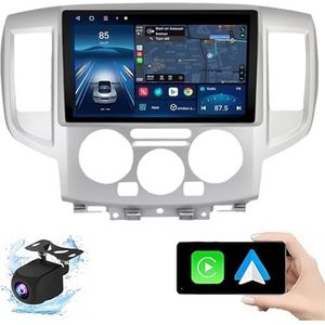 Android 14.0 2 Din Autoradio 9"" Touchscreen Auto Stereo voor Nissan NV200 2011-2018 met Draadloze Carplay Android Auto GPS navigatie AHD Omgekeerd beeld Stuurwielbediening(P1(1G+32G))