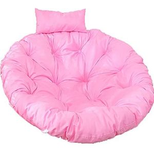 eistoel kussen Schommelstoel rond dik groot hangend hangmatstoel zitkussen met verstelbaar kussen, wasbaar kussen, rotan stoelkussens(Color:Pink)