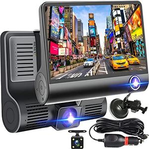 Retoo Dash Cam Auto Voor Achter Auto Camera 360 Camera Auto 3 in 1 170 Groothoek G Sensor Dash Cam Bewegingsdetectie Parking Monitoring Loop Recording 360 Graden Monitoring