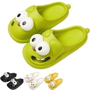 Tongzoen Slippers, Oog Hond Slippers, Anti-slip Cute Funny 3D Voor Vrouwen Man, Oog Hond Leuk Cartoon Pakket Hoofd Slippers Zachte Huis Sandalen Slides (Color : Green, Size : 7-7.5)