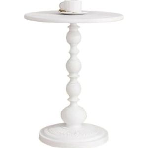 Bijzettafel Franse Retro Kleine Ronde Tafel Eenvoudige Woonkamer Bank Bijzettafel Salontafel Design Bijzettafel Ronde Tafel Zijtafel(White)