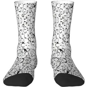 Stijlvolle menigte van pinguïns patroon volwassen grappige 3d sokken crew sokken nieuwigheid sokken gag geschenken, zachte gezellige sokken., Wit, Eén Maat