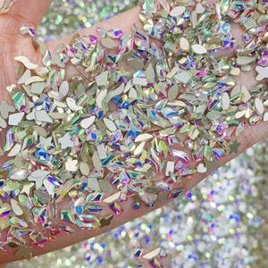 100 stuks mini sprankelende ruit zirkoon nagelbedels doorschijnende flatback spirit slang ontwerp splicing materialen nail art strass-AB