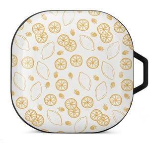 Retro Fruit Achtergrond Oordopjes Case Compatibel met Samsung Hard Shell Beschermende Cover Case Zwart-Stijl