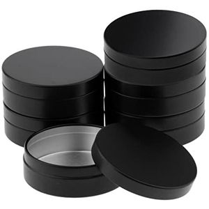 6-pack 100 ml zwarte ronde aluminium lippenbalsem blikken bewaarpotten flessen met for lippenbalsem cosmetische kaarsen voedsel crèmes knutselen etc.