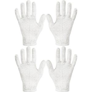 Eurow 100% premium katoenen cosmetische hydraterende natuurlijke therapiehandschoenen voor droge handen genezing en schoonheid - wit 2 paar