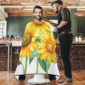 Kapper Cape Aquarel Bloem Zonnebloem Salon Cape Verstelbare Kappers Jurk Professionele Kappers Cape Voor Thuis Kappers Herbruikbare 140x168cm