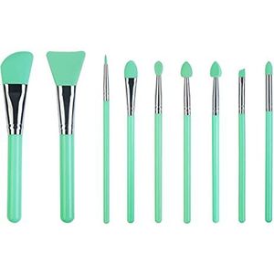 Xiaohui887 9-delige siliconen make-upborstelset. Geschikt voor gezichtsmaskers, eyeliners, wenkbrauwpotloden, oogschaduw en lipmake-up.