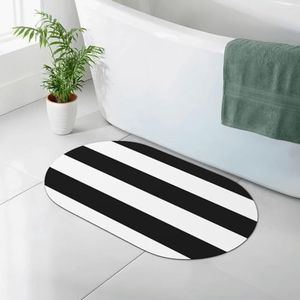 OPSREY strepen zwart wit gedrukt Diatomeeënaarde zachte vloermat Sneldrogende badkamer tapijt Badkamer badmat tapijt