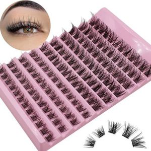 120 stuks wimperclusters doe-het-zelf wimperextensions clusters D-krul individuele wimpercluster extensions cluster doe-het-zelf thuis (S10-D-8-16MIX)