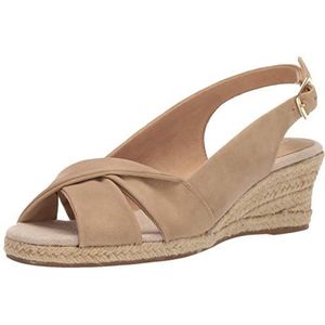 Easy Street Women's Maureen Wedge Sandal, Beige, 6.5