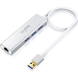 Donkey pc USB 3.0 Giga LAN Ethernet-adapter + USB 3.0 Hub (3 poorten) USB-adapter met RJ45 LAN-poort 1 Gbps en USB 3.0 tot 5 Gbit/s Plug & Play
