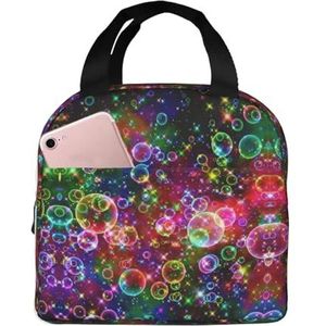 SUUNNY Kleurrijke Regenboog Sterren Print Lunch Tas Herbruikbare Geïsoleerde Lunch Box Reizen Lunch Tote Bagfor Werk Picknick Camping