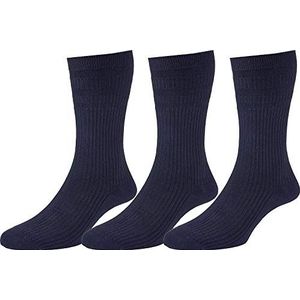 Softop Extra brede niet-elastische katoenen sokken voor heren (HJ191), meerdere kleuropties, Marineblauw (3 paar), 45-47 EU
